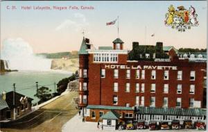Hotel Lafayette Niagara Falls Ontario ON FH Leslie Unused Postcard E43