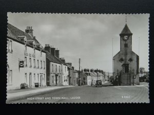 Berwickshire LAUDER High Street & Town Hall c1953 RP Postcard by Valentine