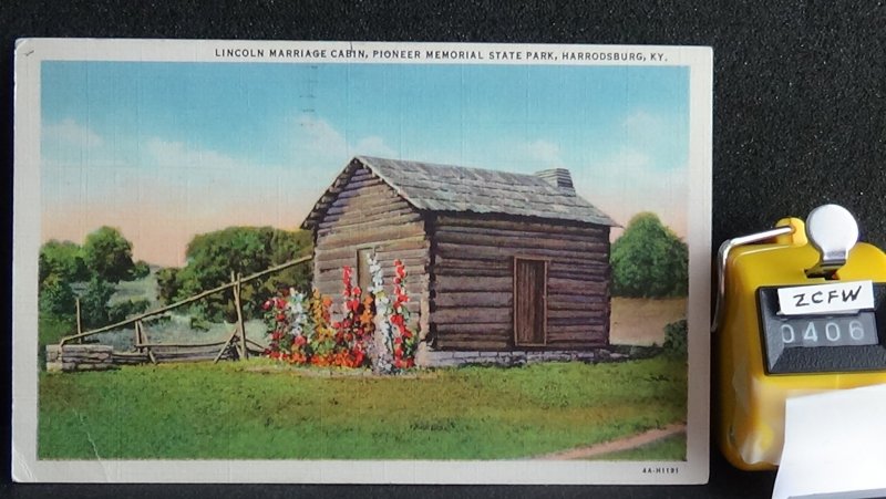 STD Vintage Lincoln Marriage Cabin Pioneer Memorial State Park Harrodsburg Kentu