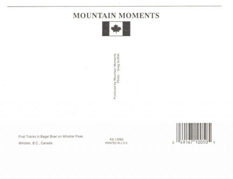 First Tracks Skiing, Bagel Bowl Whistler Peak British Columbia, Mountain Moments