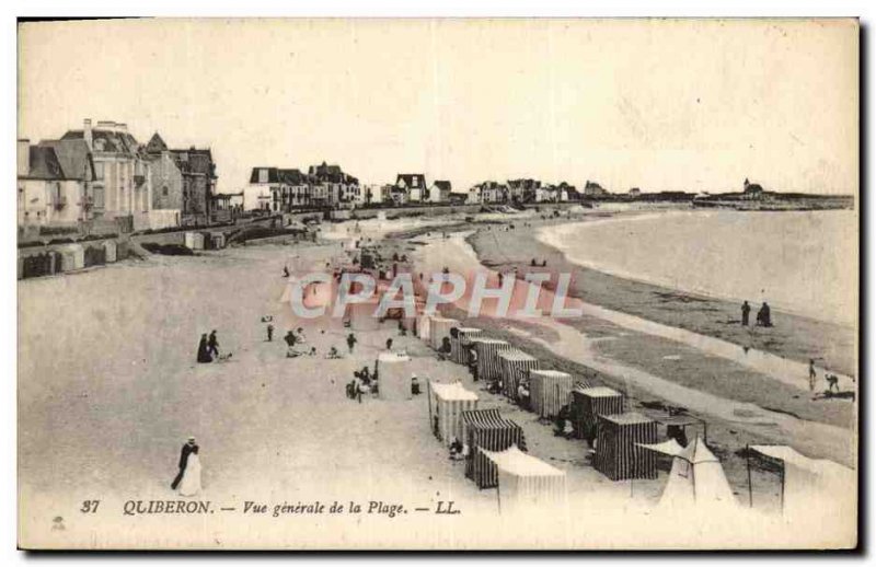 Old Postcard Quiberon Vue Generale de la Plage