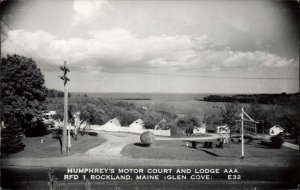Rockland ME Glen Cove Humphrey's Motor Court Real Photo Postcard