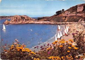 BR25419 Perros Guirec la plage de Trestrignel ship bateaux 2 scans france