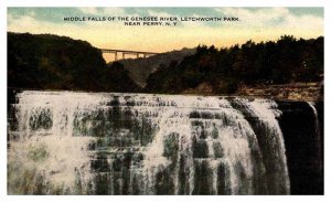 Postcard BRIDGE SCENE Perry New York NY AT8039