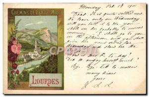 Postcard Old Train Lourdes Railways