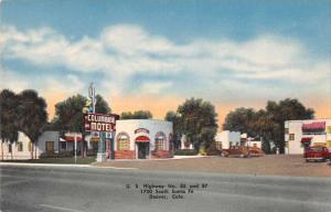 Denver Colorado birds eye view Coumbine Motel entrance antique pc Y12449