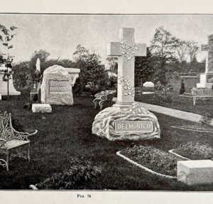 Grave Tombstone Architecture Example 1899 Victorian Art Drawing & Design DWKK22