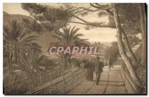 Old Postcard Oran La Promenade From & # 39Etang