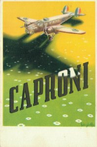 Artist Signed Rabagliati Futurism Caproni Military Plane Postcard BS.03