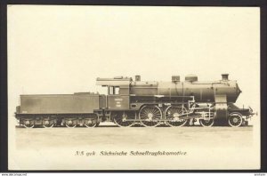 TRAIN LOCOMOTIVE ENGINE - 3/5 gek. Sachsische Schnellzuglokomotive RPPC photo