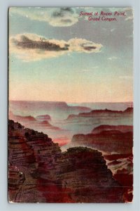 Grand Canyon AZ-Arizona, Beautiful Sunset At Rowes Point, Vintage Postcard