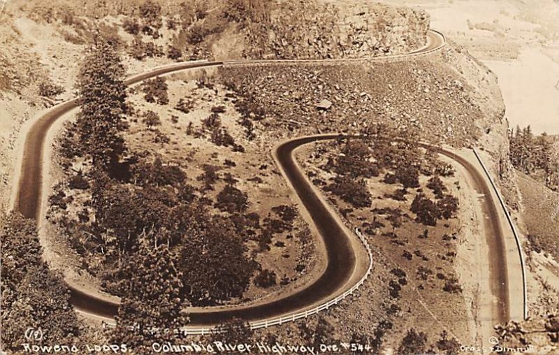 Rowena Loops real photo - Columbia River Highway, Oregon OR