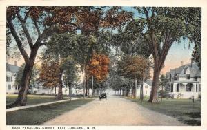 EAST CONCORD, NH  New Hampshire   EAST PENACOOK STREET SCENE Homes 1923 Postcard