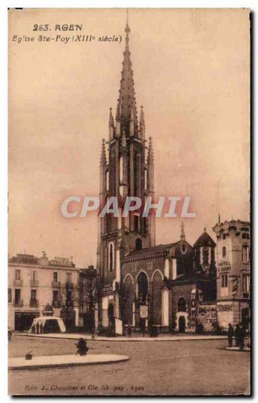 Old Postcard Agen Church Ste Foy