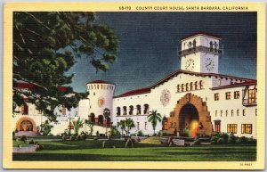 1947 County Court House Santa Barbara California CA Landscapes Posted Postcard