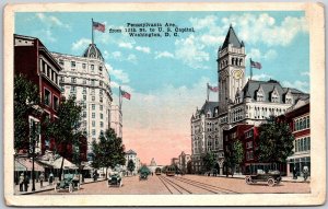 Pennsylvania Avenue From 12th Street to U.S. Capitol Washington D.C. Postcard