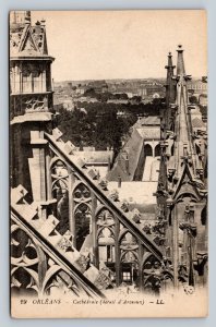 Detailed View of Cathedral Arches Orléans France Vintage Postcard A291