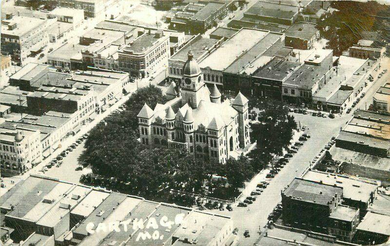 Airview 1940s Carthage Missouri RPPC Photo Postcard 3765