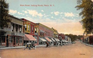 MAIN STREET LOOKING NORTH PERRY NEW YORK POSTCARD (c. 1910) 