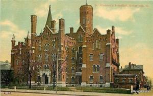 Columbus OH~St Vincents Hospital & Annex~Castle Like Towers~Fancy Entrance 1910 