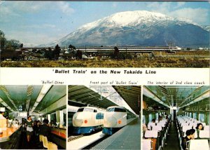 Nagoya, Japan  BULLET TRAIN~NEW TOHKAIDO LINE  Dining Car 4X6 Railroad Postcard