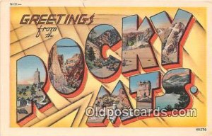 Large Letter Town Rocky Mountains Colorado, USA Writing on back 