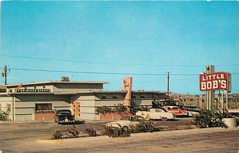 Aransas Pass Texas 1950s Postcard Little Bob's Restaurant Whaley Dexter 2991