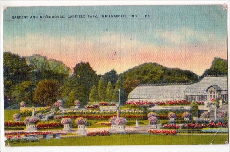 IN - Gardens and Greenhouse, Garfield Park, Indianapolis (corners worn)