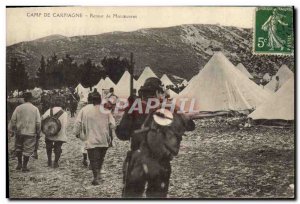 Old Postcard Army Camp Carpiagne Back to Maneuver