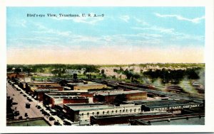 Postcard TX Bird's Eye View Texarkana Railroad Area Fouke Grain Co. 1920s S57