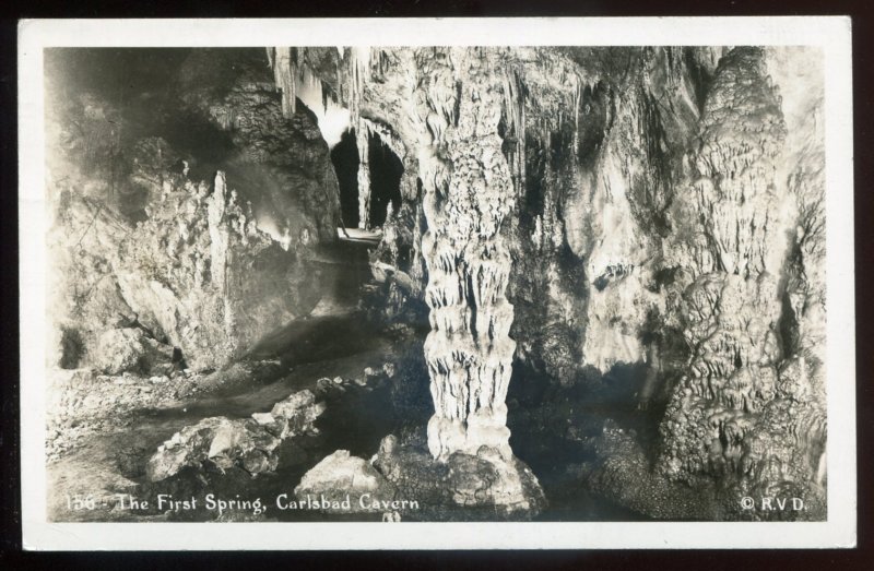 h2076 - CARLSBAD CAVERN NM 1947 Chihuahuan Desert. Real Photo Postcard