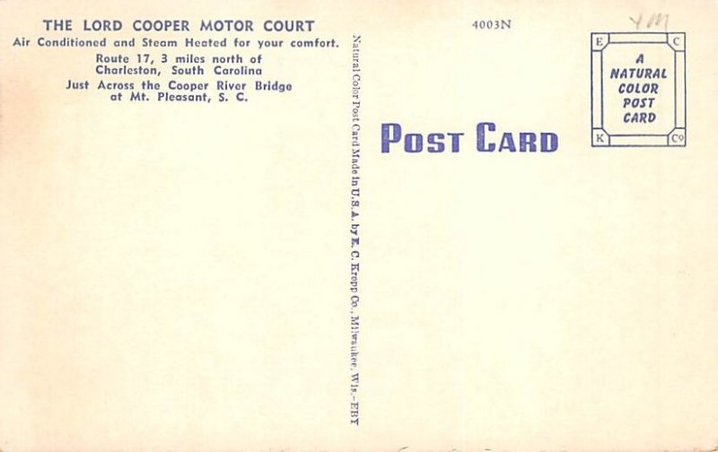 Lord Cooper Motor Court Charleston, South Carolina