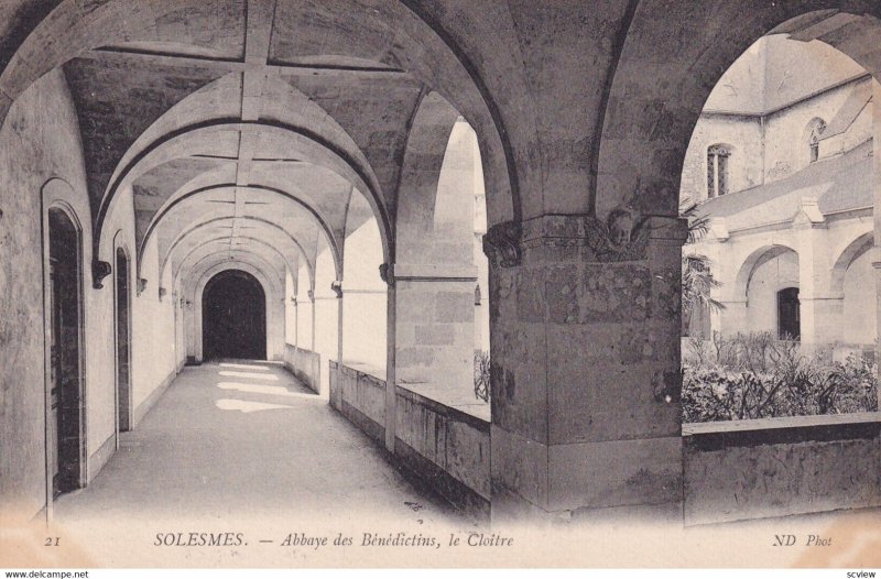 SOLESMES, Sarthe, France, 1900-1910s; Abbaye Des Benedictins, Le Cloitre