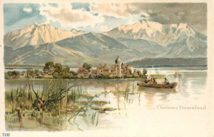 Gruss Aus Postcard Chiemsee Frauen Insel Germany Bavaria Lake 7133 Unposted Nice
