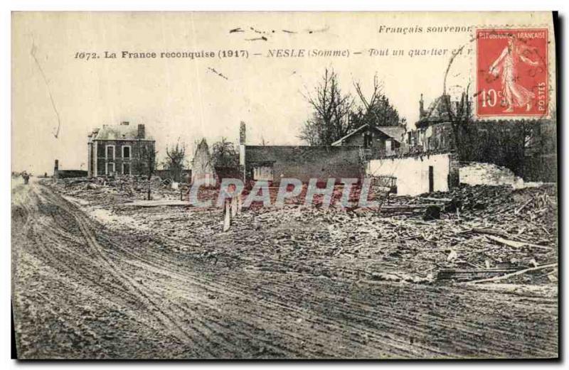 Old Postcard The Army reconquered France Nesle