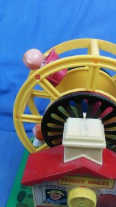 Vintage Plastic Wind Up Musical Ferris Wheel Toy Made In Hong Kong 1970/80s 