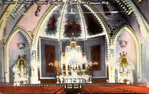 Michigan Mt Clemens St Peter's Roman Catholic Church Interior 1912