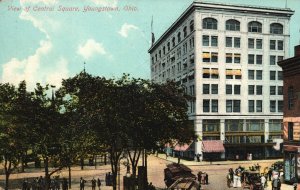 Vintage Postcard 1910 View of Public Central Square Downtown Youngstown Ohio OH