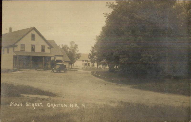 Grafton NH Main St.  Store & Old Truck c1910 Real Photo Postcard 