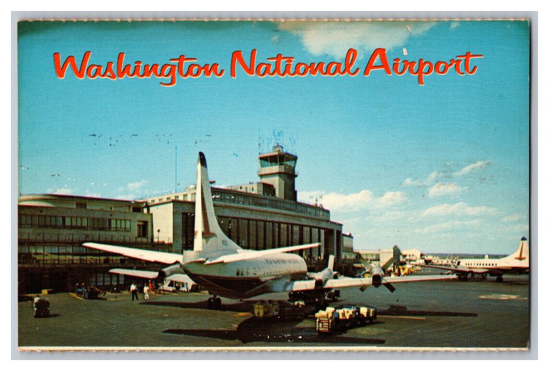 Postcard D. C. Washington National Airport Vintage Standard View Card Airplanes 