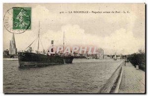 La Rochelle Postcard Old Ship leaving the port