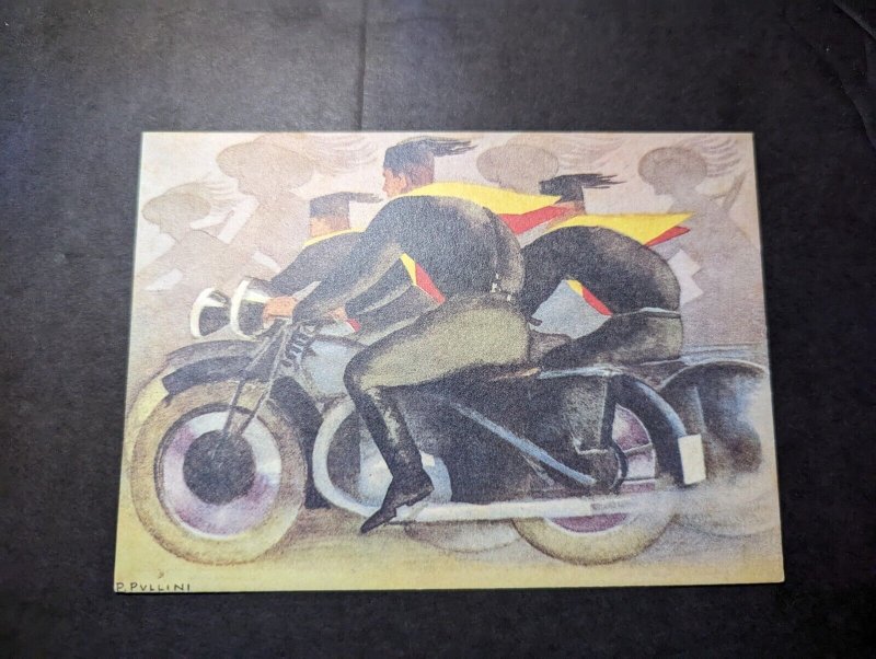 Mint Italy Premilitary Motorcycle Postcard