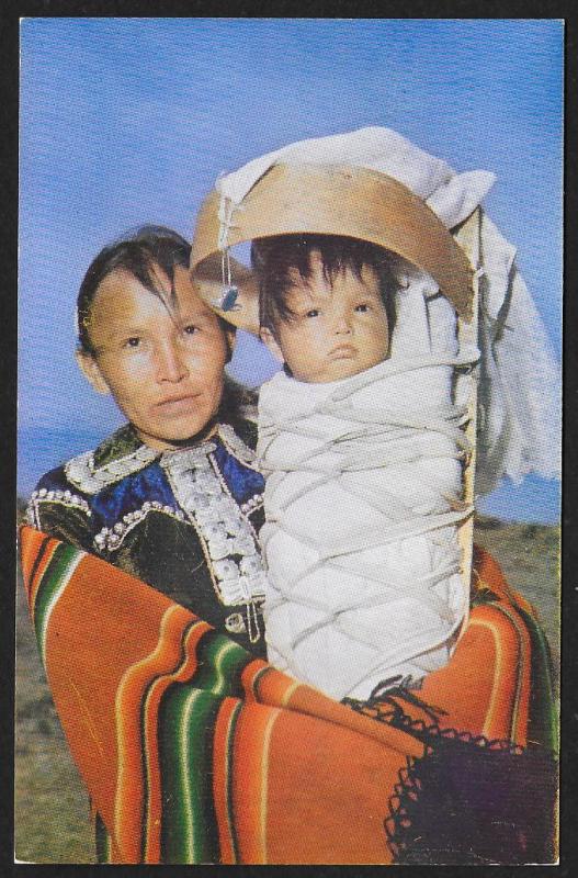 Navajo Mother & Baby on Cradle Board Arizona Unused c1950s