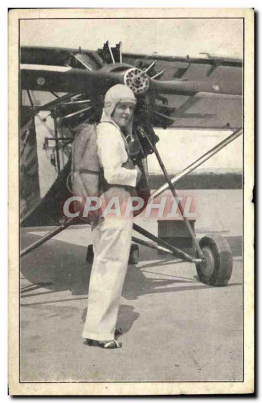 Postcard Old Jet Aviation Miss Malou d & # 39Eresem Paratrooper