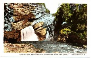 WATERTON AB - Cameron Falls Hand Colored Real Photo Postcard