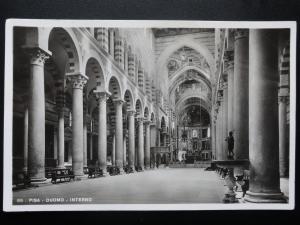 Italy: PISA Interno Duomo - Old Real Photograp Postcard