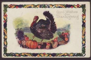 Good Wishes for Thanksgiving,Turkey Postcard