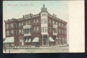 NEW LONDON WISCONSIN HOTEL GRAND DOWNTOWN VINTAGE POSTCARD 1906