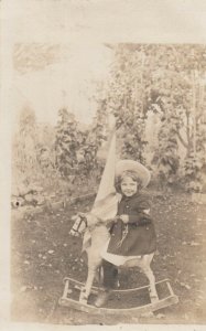 RP: Child Cowgirl on a rocking Horse , 1901-07