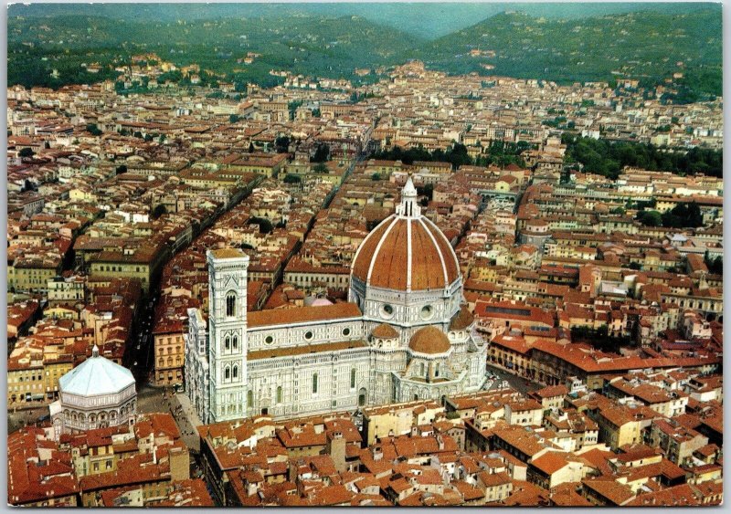 Firenze The Dome Aerial View Florence Italy Palace Buildings Postcard